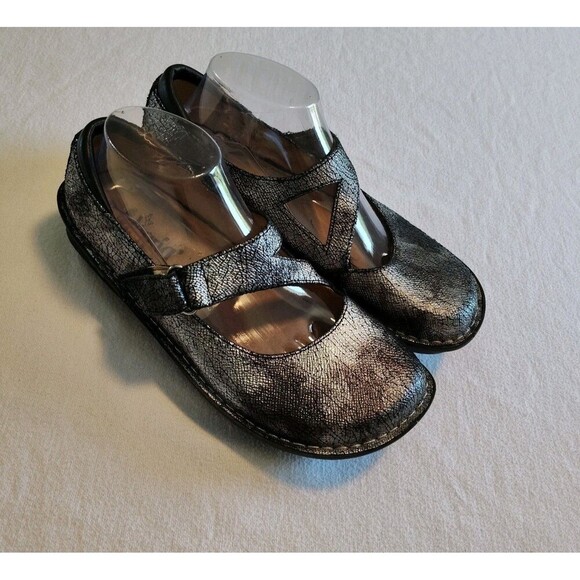 Alegria Shoes - Alegria Silver Black Pewter Mary Jane Shoes Comfort Nurse Women’s 39 (US 8.5-9)